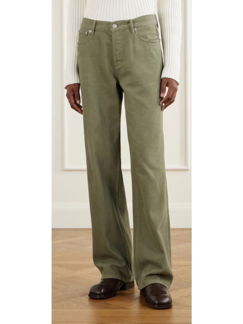 NWOT STILL HERE Everyday Mid-Rise Straight-Leg Jeans Green-sz 26